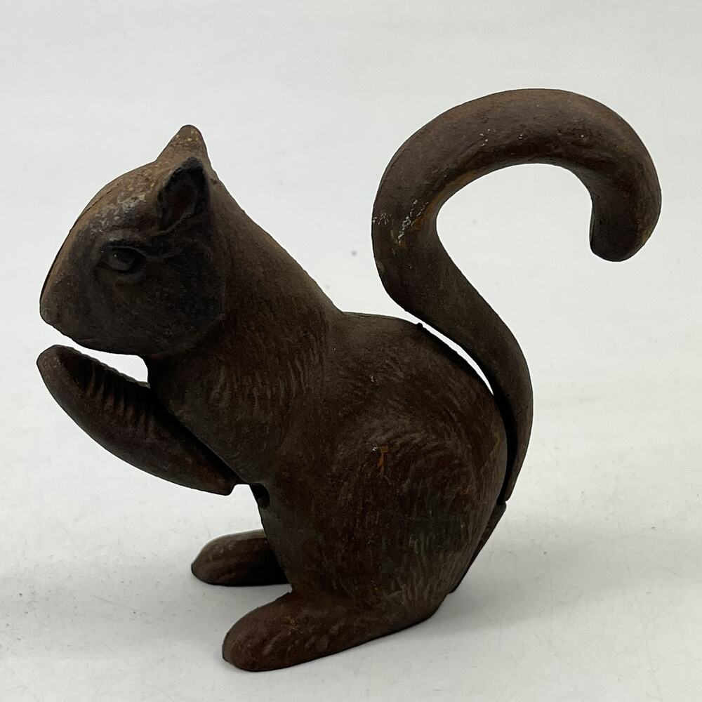 Vintage Squirrel Nutcracker Cast Iron Figural Heavy Duty Rustic Farmhouse Decor